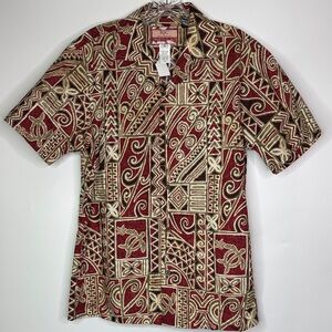RJC Hawaiian Red Turtle Short Sleeve Button Up Shirt Size Small